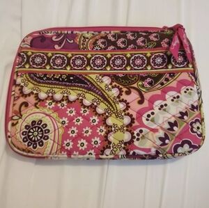 Vera Bradley Pink Paisley Laptop Sleeve 9x6in.